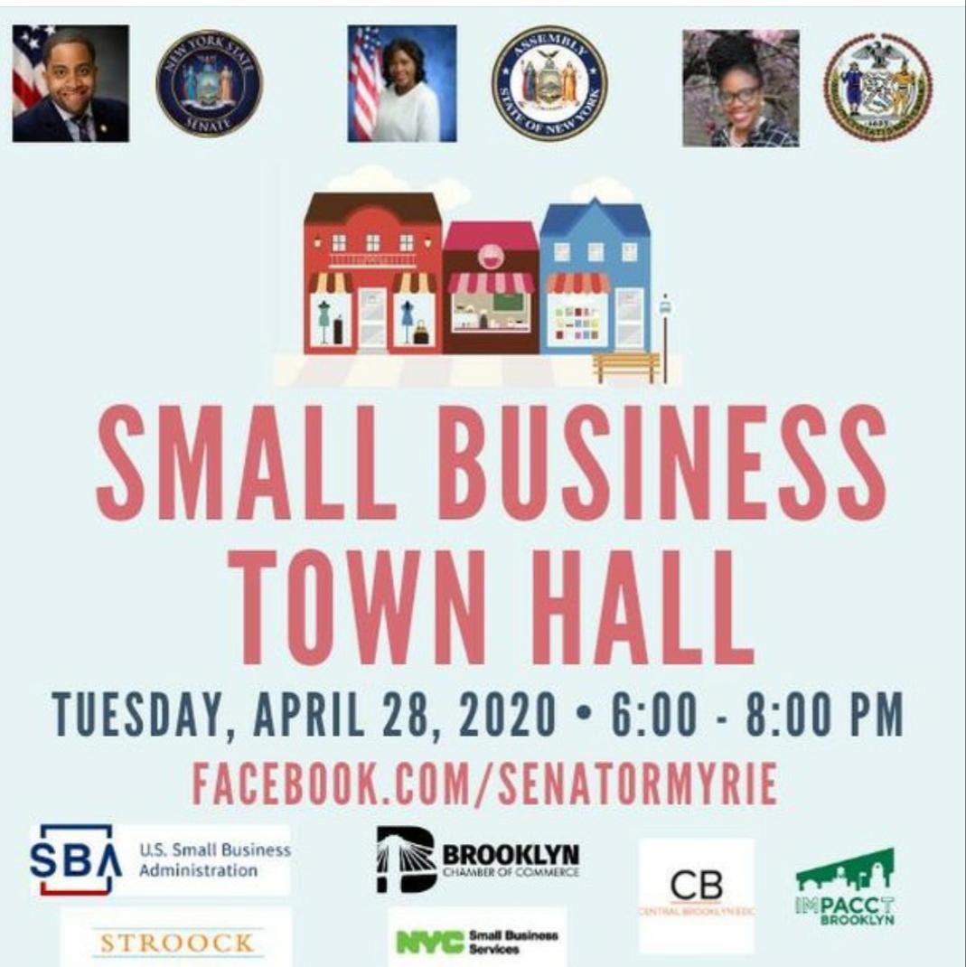 TODAY April 28th at 6:000PM: join NYS Senator <a href="/zellnor4ny/">Senator Zellnor Y. Myrie 麥瑞</a>, NYC Councilwoman <a href="/alickasamuel/">Alicka Samuel</a>, and NY Assembly Member Diana Richardson as they host a Virtual Small Business Town Hall on Facebook Live. You can tune in by clicking here: ow.ly/fmc850zqvFx