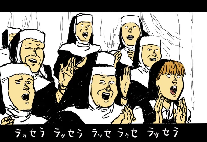今日の金曜ロードショー「天使にラブソングを」じゃん!って勘違いして描いた絵です。 