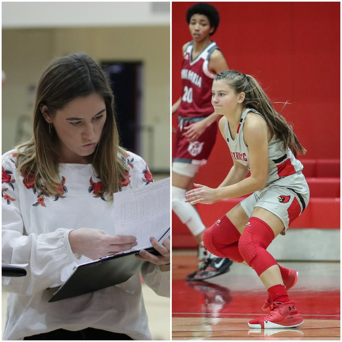 CatholicU_WBB's tweet photo. A double dose of Birthday Wishes going out today to two great people! Hope you both have a GREAT day! #LadyCards #GabbyLaoshi #WheresSammie https://t.co/MvHsQibBUK