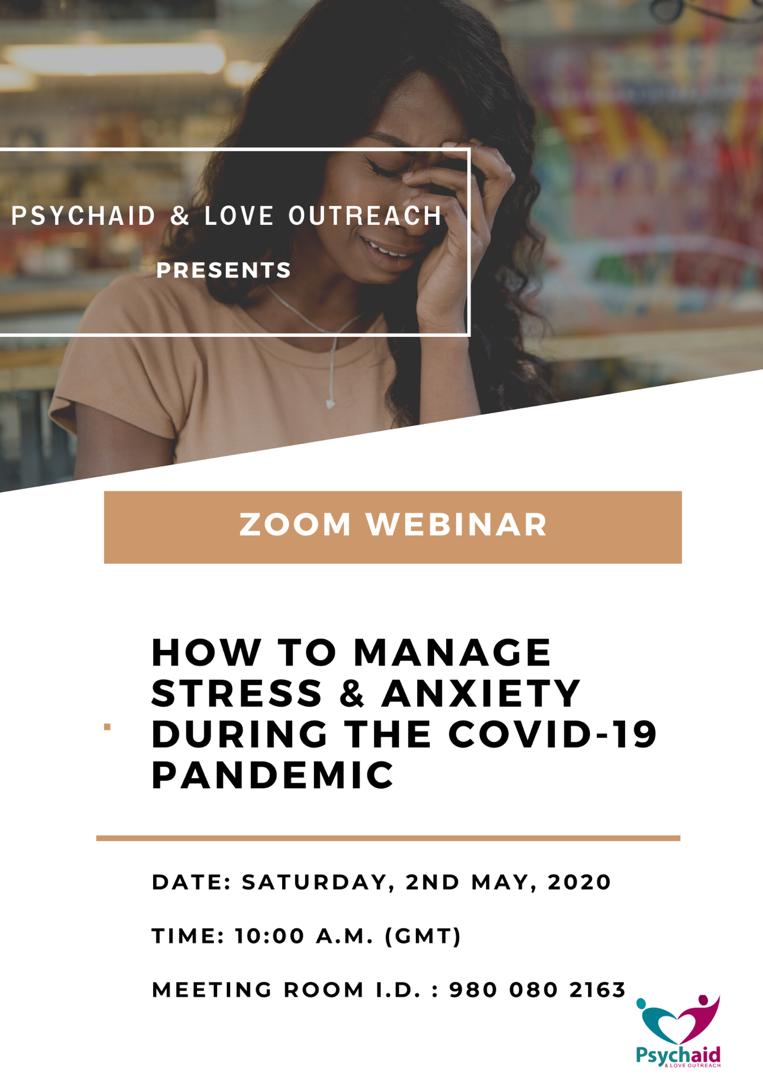 Owula_Kpakpo's tweet photo. Join us (@psychaidnlove) this Saturday, May 2 as we host our first breakfast meeting for the year online (@zoom_us).
We would be discussing "How To Manage Stress & Anxiety During The COVID-19 Pandemic".
Time: 10:00 am
@zoom_us ID: 980 080 2163
#LetsPsychUp #MentalHealth https://t.co/aVPit72sAo