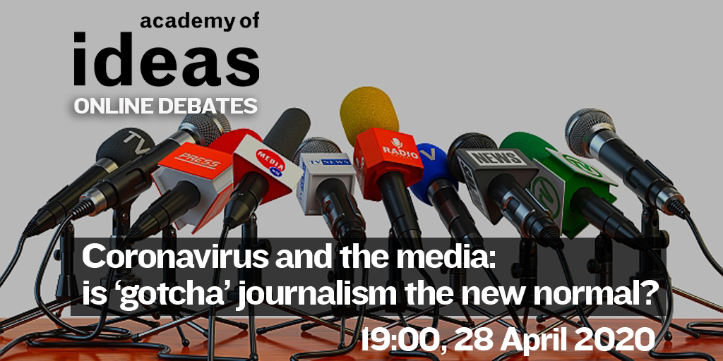 acadofideas's tweet image. TONIGHT, 7PM

Coronavirus and the media: is ‘gotcha’ journalism the new normal?

Join us for this online debate on the media response to #COVID19 

Speakers: @daisymcandrew @jodieginsberg @freddiesayers @Fox_Claire; Chair: @Ella_M_Whelan 

academyofideas.org.uk/events/coronav…
