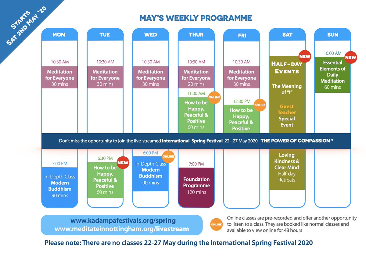 KMC_Nottingham's tweet image. Living in Nottinghamshire or Lincolnshire and interested in online meditation classes and courses? Please check out our online programme for May 2020

www.meditateinnottinghamshire/livestream
