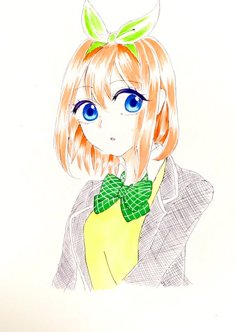 はるさんがTwitterに投稿した中野四葉(五等分の花嫁)のイラスト。