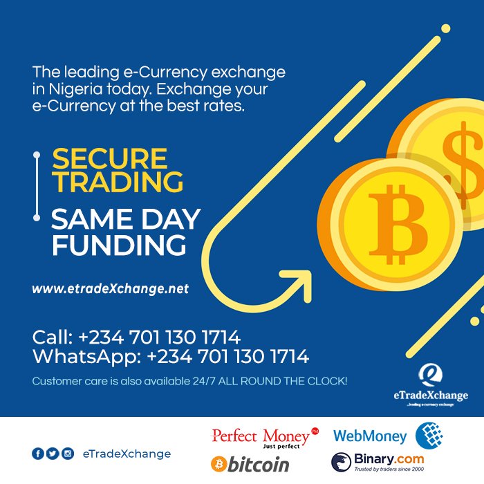 eTradeXchange's tweet image. Sell Bitcoin, Binary, BinaryBTC, PerfectMoney to use today at N425/$ and get paid instantly!! Within 30 minutes!!
eTradeXchange.net
Whatsapp 07011301714 
#BitcoinCash #Binarydotcom #binarytrading #lagoslockdown #3rdmainlandbridge #day32oflockdown #Ramadan #4thmay #StayHome