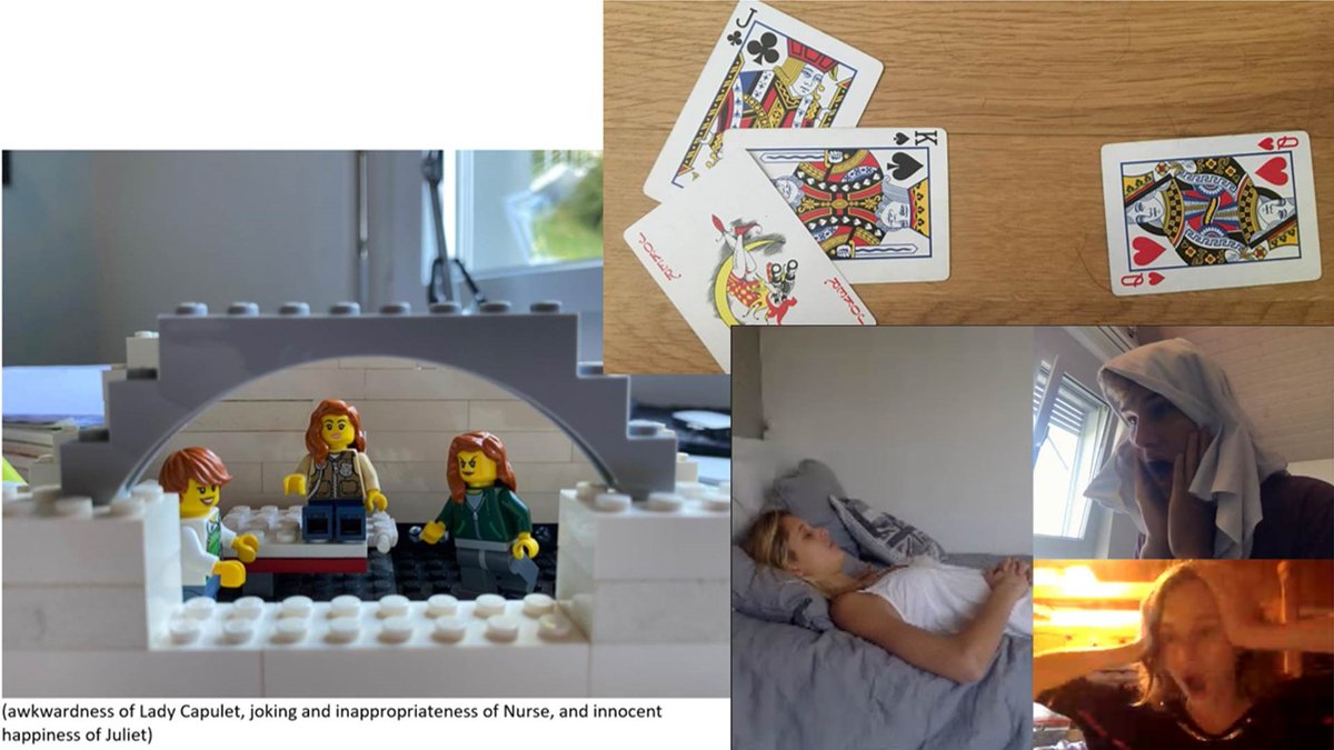 STGSwitzerland's tweet image. Year 11 have been getting creative at home with finding ways to represent key moments from ‘Romeo and Juliet’ as they plan how they would argue the significance of these moments. #onlinelearning