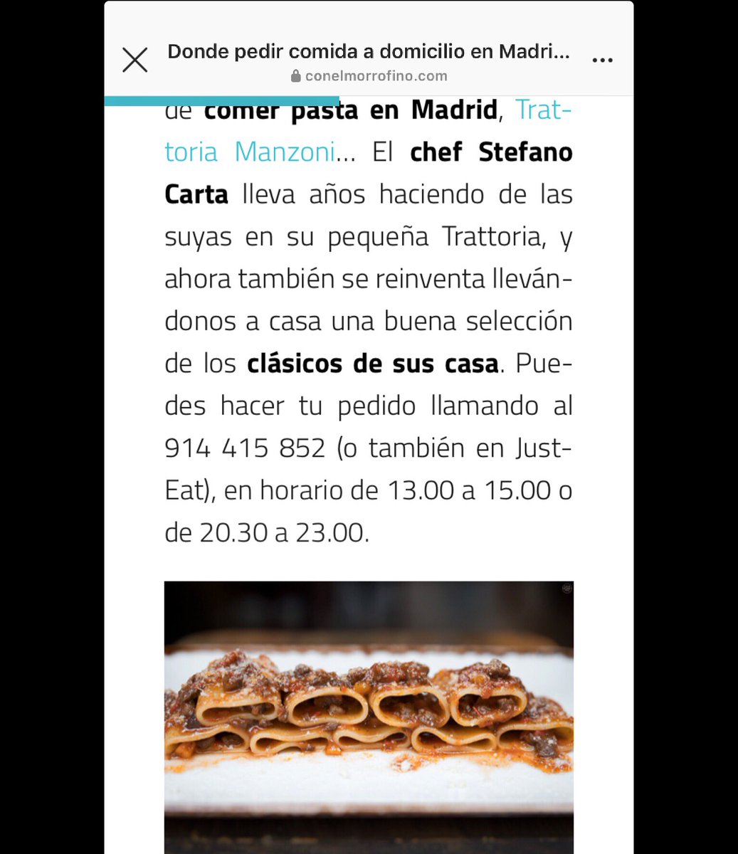 ManzoniTratto's tweet photo. https://t.co/MkINNeXCfc  Gracias a @conelmorrofino por la mención.🔝. #comidaadomicilio #trattoriamanzoni #reactivamadrid https://t.co/V3HDCWA5Mc