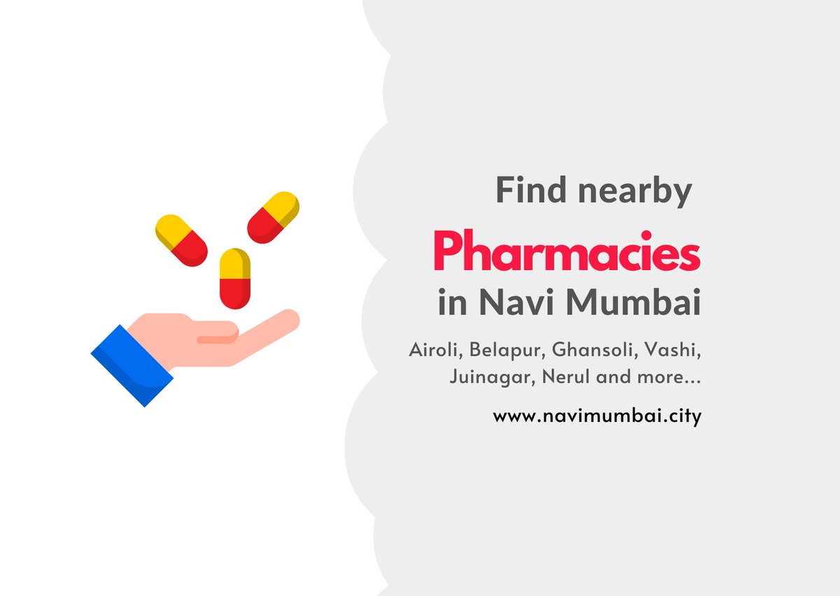 NaviMumbaiCity's tweet photo. #NaviMumbai
Find nearby Medical Shops in Navi Mumbai
https://t.co/3JCxc5Q3co

Vashi: https://t.co/6rpHlfNL8t
Nerul: https://t.co/6mtjTK4uXH
Belapur: https://t.co/XLKnQrxGd4
Airoli: https://t.co/gRa0DwmxUM
Ghansoli: https://t.co/HeOFq5XM6T
Juinagar: https://t.co/slD98Mkzmd .. https://t.co/p5BQ5GsxwZ