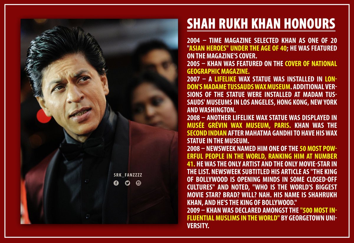srk_fanzzzz's tweet photo. SHAH RUKH KHAN NATIONAL AND INTERNATIONAL HONOURS!!

SRK HAS ALWAYS BEEN AN INSPIRATION FOR US.

LOVE YOU @iamsrk ❤️

#HappyBirthdaySRK https://t.co/t3XR75hLea