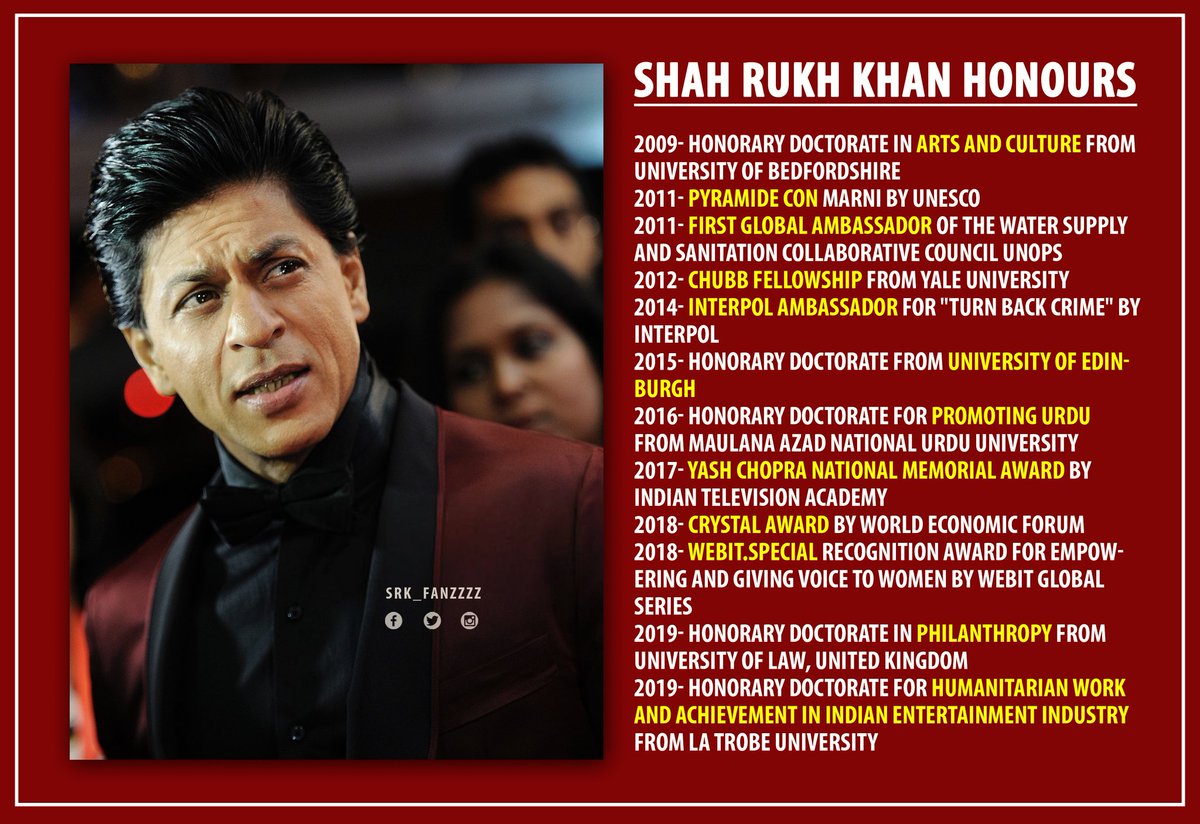 srk_fanzzzz's tweet photo. SHAH RUKH KHAN NATIONAL AND INTERNATIONAL HONOURS!!

SRK HAS ALWAYS BEEN AN INSPIRATION FOR US.

LOVE YOU @iamsrk ❤️

#HappyBirthdaySRK https://t.co/t3XR75hLea