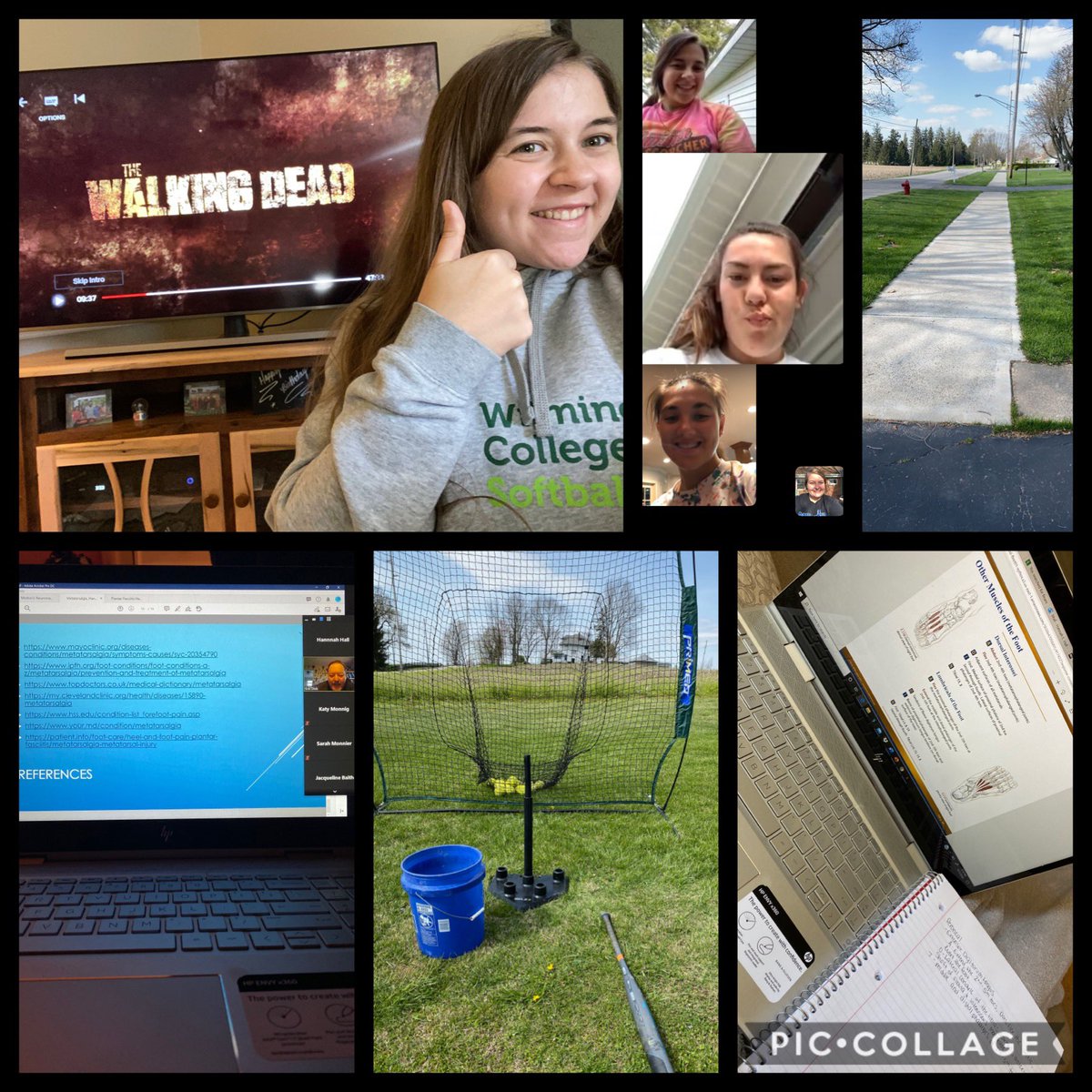 Let’s take a trip to Indiana and #CheckIn with sophomore Hannah Hall! 💚 Hannah has been giving presentations for class, hitting in her yard, working out with her teammates, going on walks with her mom, doing homework, and watching The Walking Dead! #Pack