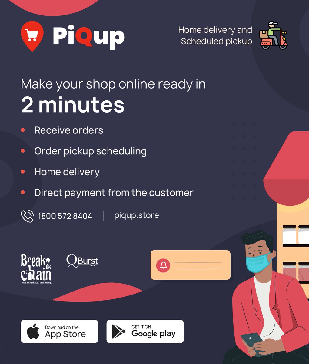 piqup_store's tweet photo. #PiQup is here to help retailers connect with customers for #OnlineGrocery orders.
Get #OnlineOrders through the PiQup app at zero charges.
#Download the app and #SignUp now.
Apple store: https://t.co/artiXTztRI
Play store: https://t.co/is3hBCjG5m
#BreakTheChain #Kerala https://t.co/GnJ4QGUNRP