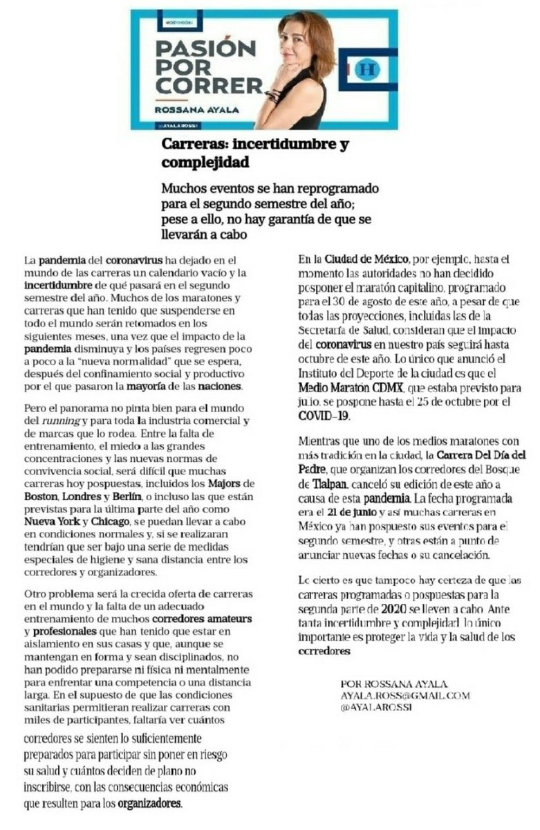 SerpienYEscaler's tweet image. #Carreras: #incertidumbre y complejidad.

Columna de @ayalaross1 en @heraldodemexico

#Reprogramar #industria #running #maratón #higiene #coronavirus #salud #corredores #SanaDistancia

heraldodemexico.com.mx/opinion/carrer…