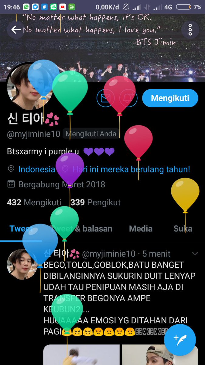 @myjiminie10 Maap jbjb, gpp emosi kan udah buka puasa😃. Btw happy birthday wyatb💜