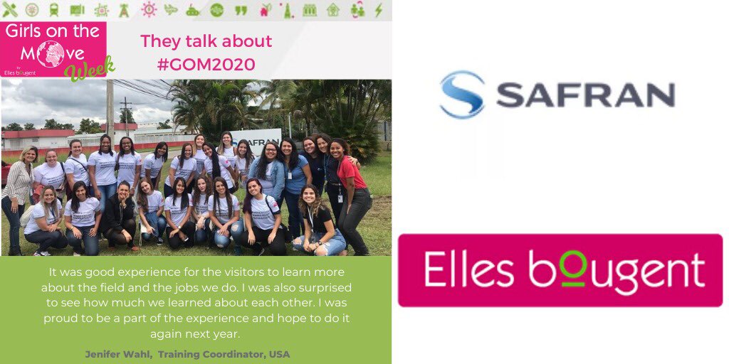 GirlsonMove's tweet photo. Learning from eachother is grateful & virtuous ! Discover the #testimony of Jenifer, #RoleModel of @SAFRAN , that organized several events during the #GOM2020 by @Ellesbougent ! #IWD #GirlsInTech https://t.co/0v7R9NOZpF