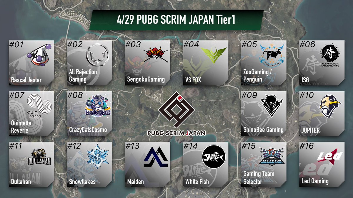 PUBGSCRIMJAPAN's tweet photo. ⚡️4/29(水) PUBG SCRIM JAPAN⚡️
20:45開始
神視点放送はありません。選手の個人視点等によりお楽しみ下さい。 https://t.co/SpL8OOjR7s