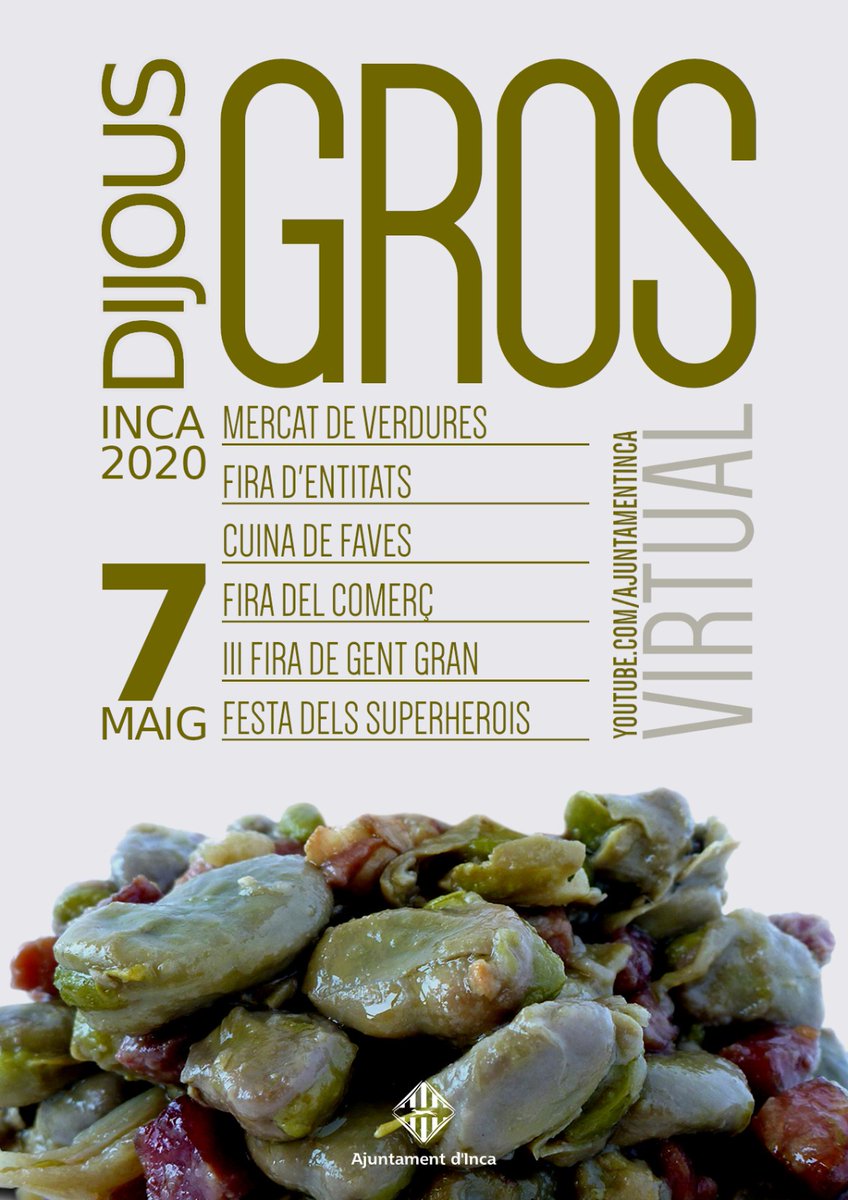 ⏰ Comença el compte enrere pel Dijous Gros, que enguany celebrarem de manera virtual amb moltes activitats. 🎉  Aviat compartirem el programa complet d'actes.