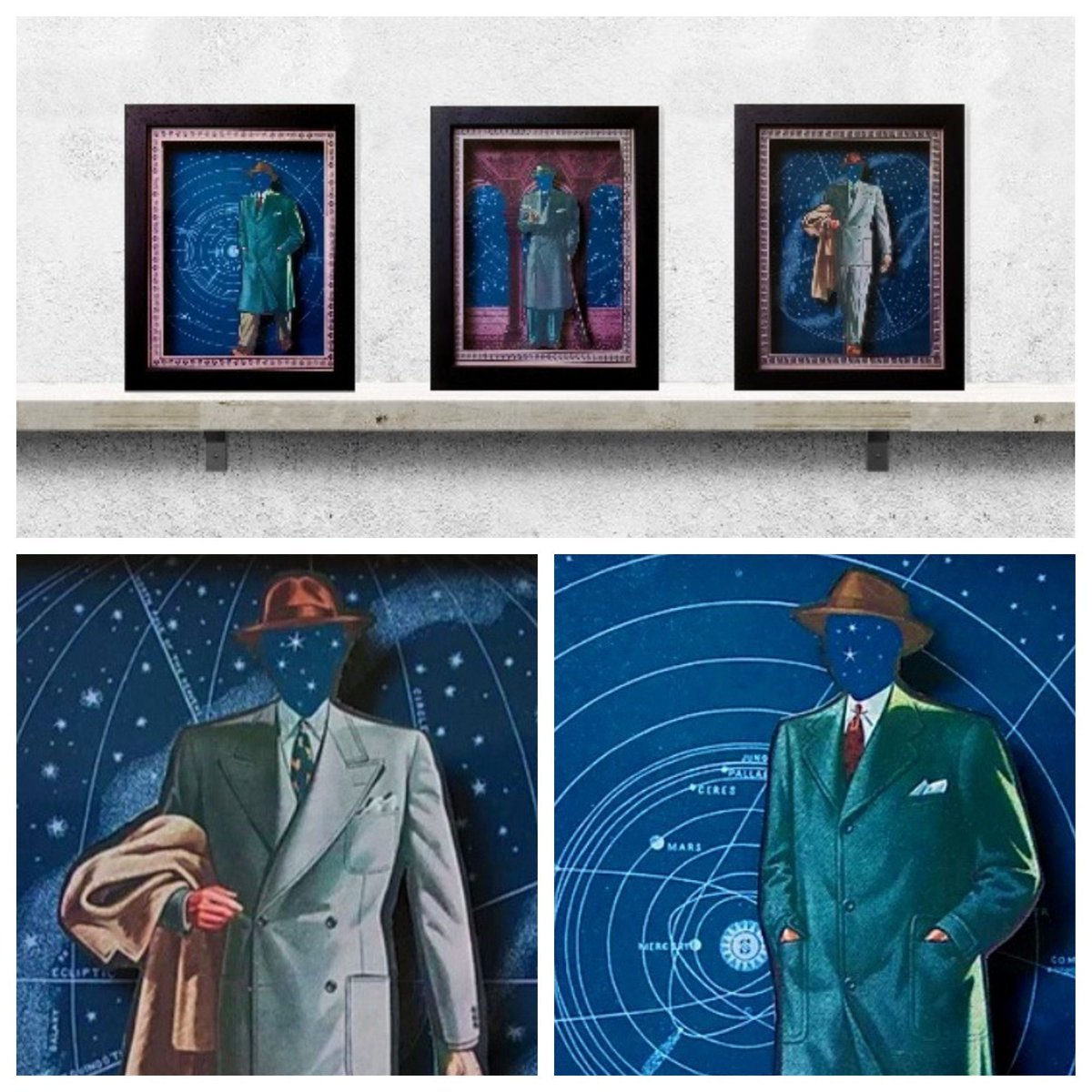 Confusing, strange times: the #dada "Chap" series from Gavin Jay (@gavinjay) perfectly sums up those mysterious dream moments and the theatre of the imagination in his 3D paper #collage #artworks.

See more/buy here: buff.ly/2W4jkzk

#surrealism #dadaism #vintagecollage