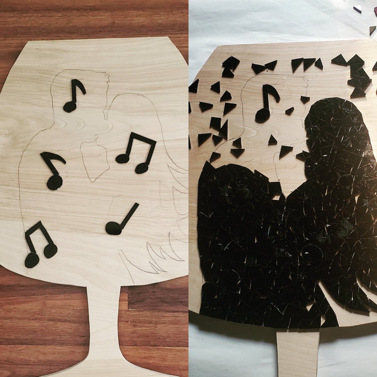 LastingCheers's tweet photo. ๐ทโข #Music in #lovers..โข๐ถ I put some #musical notes inside the #body. Kind of making the background more interesting....so let's see if it works...๐ค๐ป
#leebe #lastingcheers #mosaic #mosaicos #stainedglass #art #mosaicopas #pretoart https://t.co/1Xoc4Vdk3U
