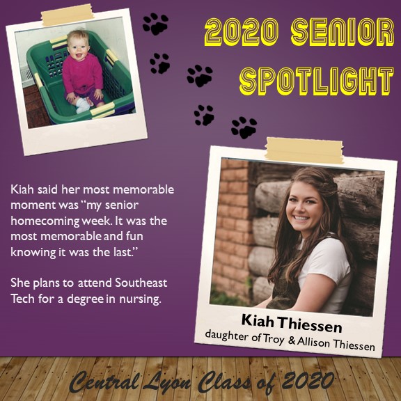 CentralLyon's tweet photo. Join us as we honor the graduating class of 2020 with our Senior Spotlights. Say hi, wish them luck, or give them some words of advice. The future certainly looks bright! #OnwardLions https://t.co/E3ggOUYSR1