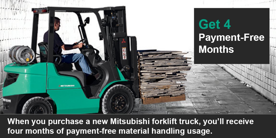 Towlift's tweet photo. Get a new forklift payment-free for 4 months! This is a great offer available on many Mitsubishi and Cat Lift Trucks models. The extra cash flow can help companies get through this tough time or help them rebuild for the future. #forklifts
https://t.co/JyTXDnrjJX https://t.co/KCF7OKAOyG