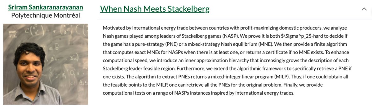 lyeskhalil's tweet image. #DiscreteOptTalks TODAY at 2:00 PM Eastern Time with 
@ssriram1992 and @SiqianShen!

If you haven&apos;t already, please join the mailing list to receive the meeting link/password: talks.discreteopt.com