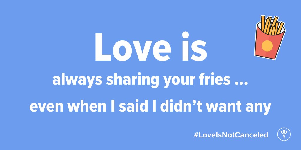 Sharing fries is our love language. 🍟 May 1 is #GlobalLoveDay, and we’re celebrating all week because #LoveisNotCanceled. ❤️ Tag the one you'd split your fries with!