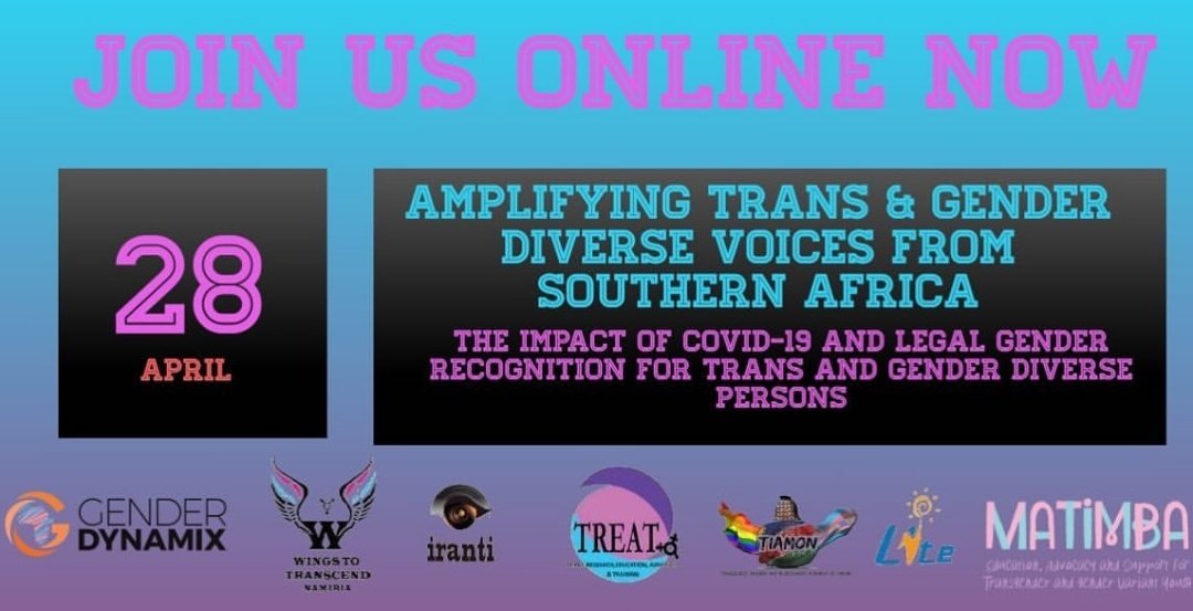 #AmplifyingTGDV #TransVoices #transgender #BlackQueer #BlackActivist #MyRightMyIdentity #LegalGenderRecognition #ZoomMeeting @genderdynamix @WitsRHI_TransHC