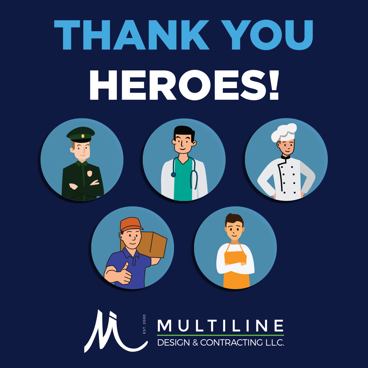multilinedesign's tweet photo. Fighting the virus would have been more difficult without the dedication of these people who are putting their lives at risk to answer the call of duty. From Multiline, we salute and honor your contribution to our community. #thankyouheroes https://t.co/3pBJRTdIj8