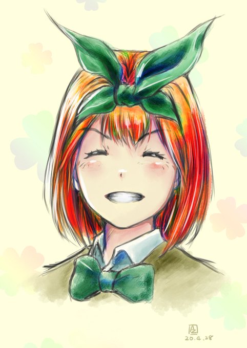 あず松さんがTwitterに投稿した中野四葉(五等分の花嫁)のイラスト。