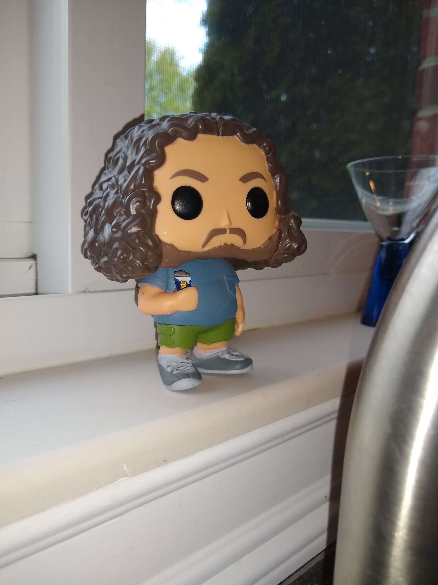 Happy birthday to Jorge Garcia.
Here he is on our kitchen window sill.  