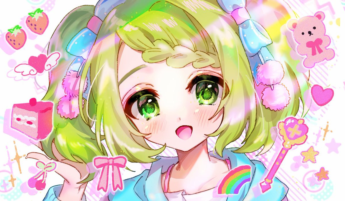 新しいヘアゴムかわいいね絵 森中びじゅつかん Uuuのイラスト