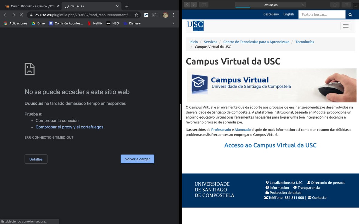 ana_chestnut's tweet photo. Oops... It did it again! Parece que os "bots" atacan de novo. Mentres que con Google Chrome pasa iso, con Safari nin se pode acceder. #AsiNonUSC #AsiNonMedicina @AsembleaMed https://t.co/W3MZAQHtlI