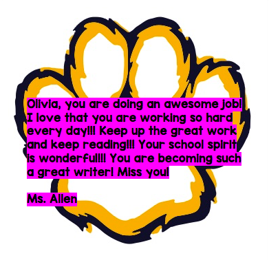 ClareMonte_FTPS's tweet photo. Todays Cougar Call Outs go to three students in Ms. Allen's first grade class!

#CESVirtualCoolCats @kallenFTPS_CES @CES_FTPSchools @RizkallaVP_FTPS @NAT_FTPSchools https://t.co/vP8KCcUKVH