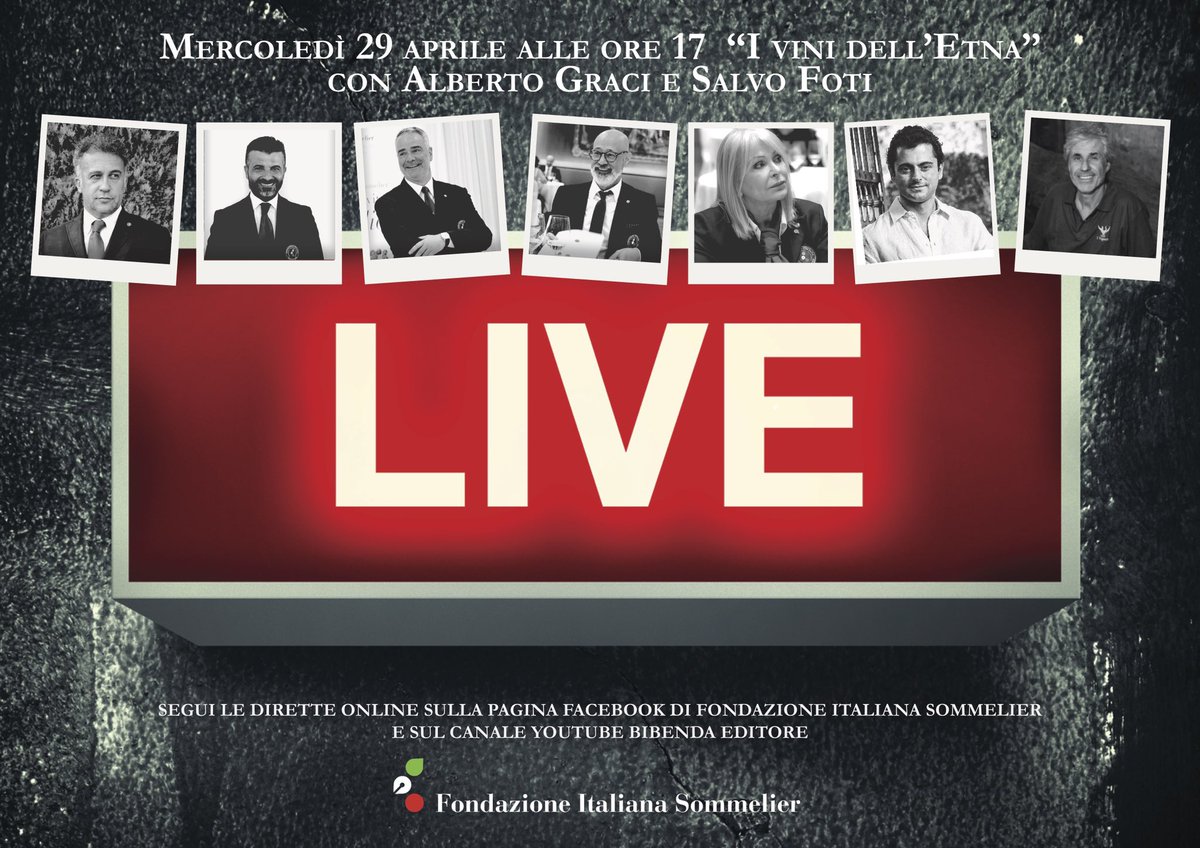 Bibenda (@bibendaofficial) on Twitter photo Mercoledì in diretta con “I vini dell’Etna”. Un viaggio alla scoperta dei vini de "'A Muntagna" con <a href="/AlbertoGraci/">Alberto Graci</a> e Salvo Foti.
Alle 17 sulla pagina Facebook di Fondazione Italiana Sommelier (facebook.com/FondazioneItal…) o sul canale Youtube "Bibenda Editore"(youtube.com/watch?v=2jmbVJ…) Mercoledì in diretta con “I vini dell’Etna”. Un viaggio alla scoperta dei vini de "'A Muntagna" con <a href="/AlbertoGraci/">Alberto Graci</a> e Salvo Foti.
Alle 17 sulla pagina Facebook di Fondazione Italiana Sommelier (facebook.com/FondazioneItal…) o sul canale Youtube "Bibenda Editore"(youtube.com/watch?v=2jmbVJ…)