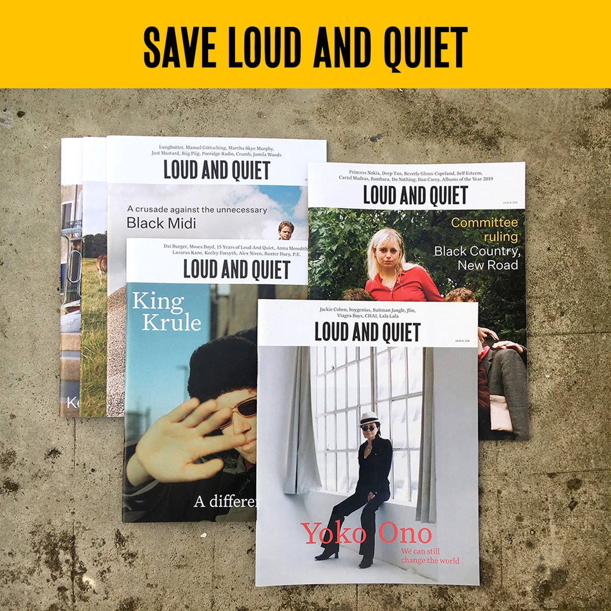 Please help save <a href="/LoudAndQuietMag/">Loud And Quiet</a> ! 

If you enjoy their articles/photos/podcasts, and can afford to, please subscribe to their magazine now to ensure they're able to continue creating all their fantastic content. 

Full details here: loudandquiet.bigcartel.com/product/loud-a…