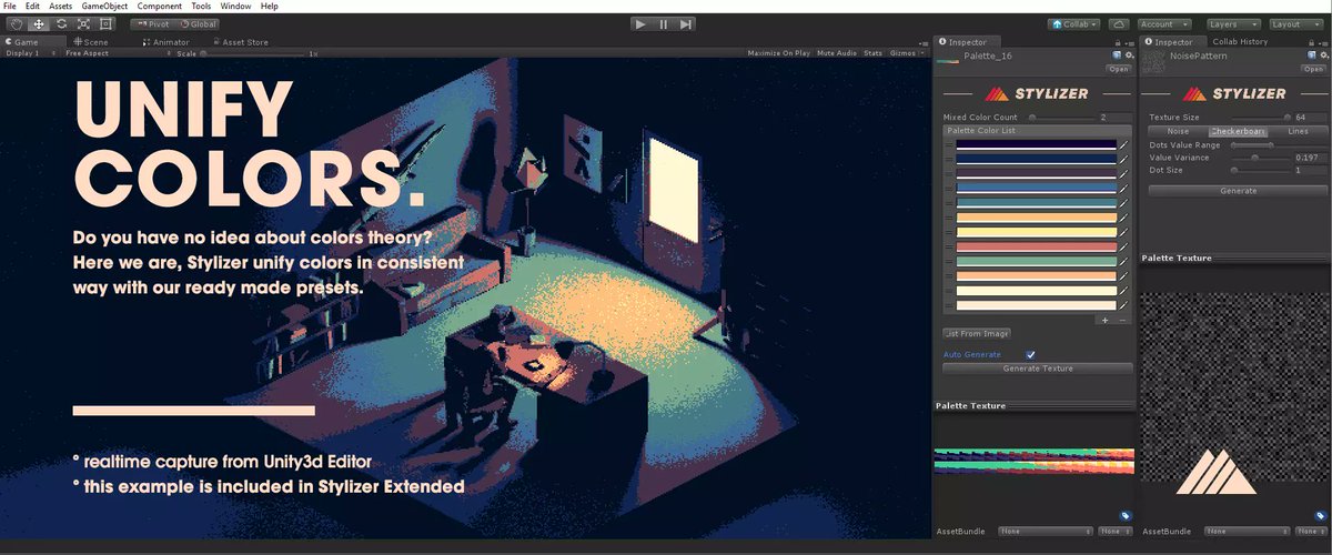 So you made your dream game but it lacks that final touch. It looks too generic and needs a good color palette. 

Help yourself by using our Stylizer VFX shader.

Save 50% in #SpringSale at assetstore.unity.com/packages/vfx/s…

#Unity3D #UnityAssetStore #GameDev