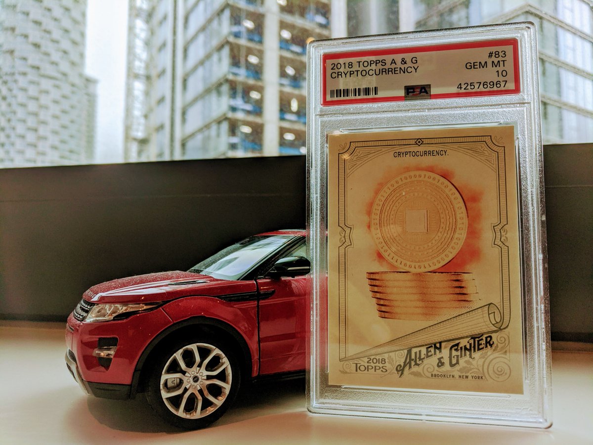 gameofbitcoin's tweet photo. My very first @Topps card 🤩

The 2018 Allen &amp; Ginter #83 card is the FIRST EVER #Cryptocurrency Card 🔥🚀

Who else is into #CryptoCollectibles? Reply with your pics! https://t.co/GnHA3Ct5f9