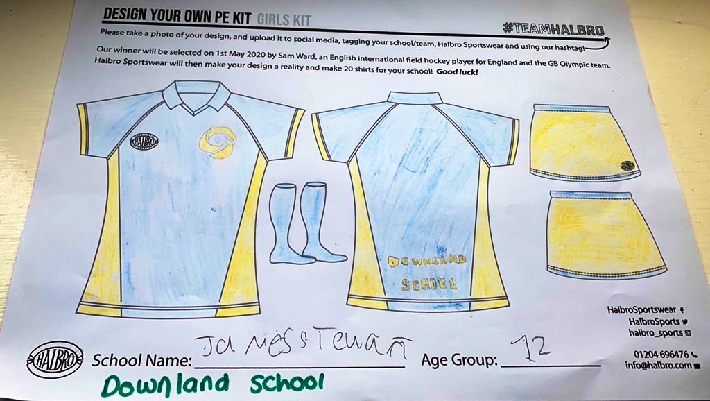 Downland_School's tweet photo. Well done James for his entry into the @HalbroSports #Designyourown PE kit Competition- super use of the our Downland logo and colours!
Visit https://t.co/UgrhzN9hrG for the template if you would like to enter before Friday 1st May 12 noon #TeamHalbro https://t.co/Rtp63a3pT8