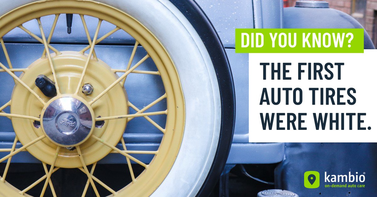 kambioinc's tweet photo. 📌In the early 1900s, the auto tires were white, using zinc oxide as an additive to the rubber. Carbon black was added later to help tires last much longer. https://t.co/viqdJMVkve
