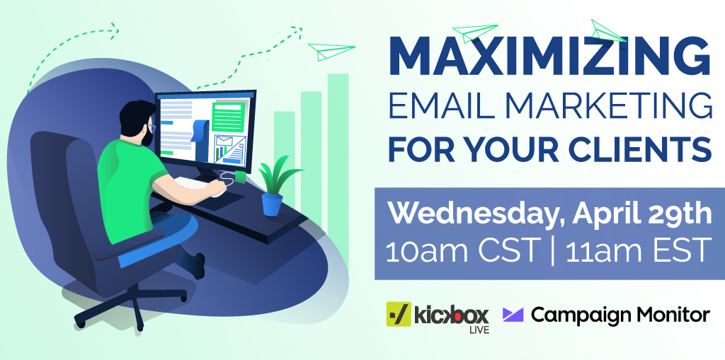 kickbox's tweet photo. TOMORROW! Faced with a changing marketplace, agencies are under more pressure to do more with less. REGISTER for our next webinar (4/29) w/ @CampaignMonitor to learn how agencies can leverage #emailmarketing to help their clients + FREE WHITEPAPER https://t.co/Au1IE5G6UH https://t.co/OEzUqOhCf9