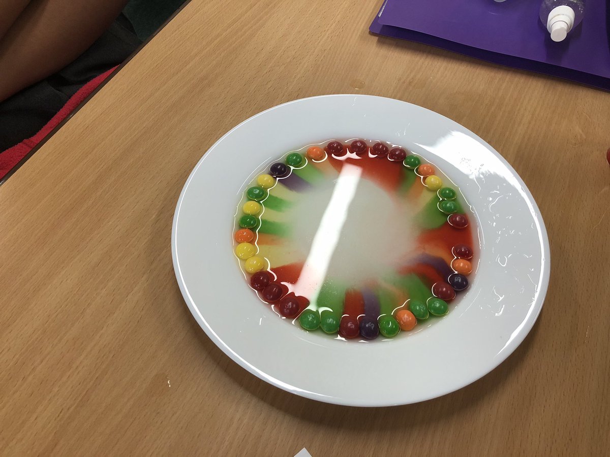 MissRowe8's tweet photo. Our children really enjoyed our science experiment today - Scrumptious skittles! 😍NHS @MissRowe8 @LouiseGalv @NorthManorAcad @VicAcademies https://t.co/NULFb7xdI5