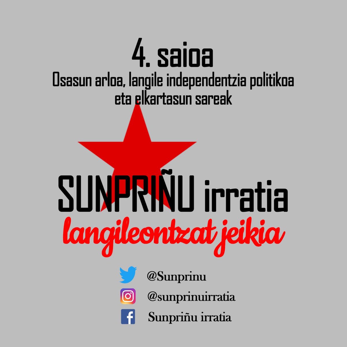 sunprinu's tweet photo. 🔻 4. saioan osasungintza, langile independentzia eta elkartasun sareak:

https://t.co/8alZDVP4Mv

Larraundik lau haizetara! 😉✊ https://t.co/QuS8UdT2ap