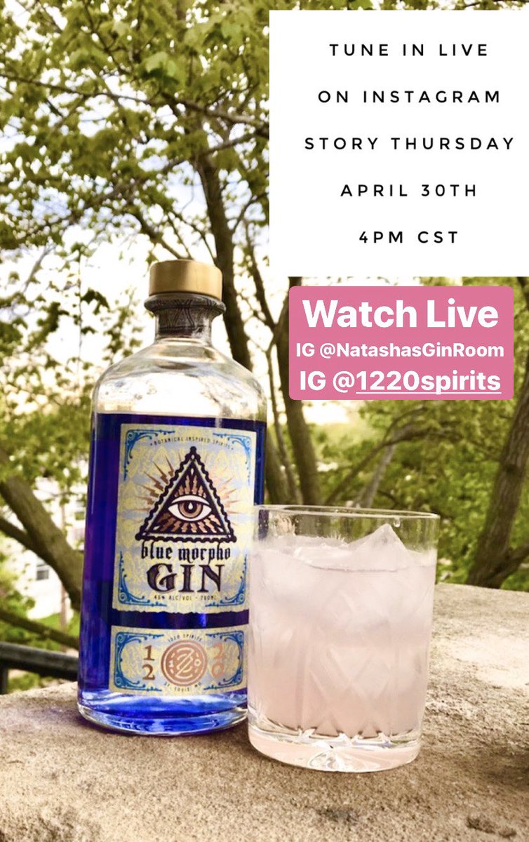 This Thursday April 30th we Launch @1220spirits Blue Morpho Gin on Instagram Live Chat with Dale Kyd & @4HandsBrewingCo Head Distiller Brewer Andy Burgio. Tune In Instagram Live This Thursday 4pm!