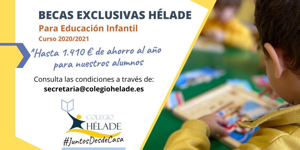 Colegio_Helade's tweet photo. El próximo curso, nuestros alumnos de #EducaciónInfantil disfrutarán de inigualables condiciones. 

Conoce todos los detalles de las BECAS HÉLADE ✅

¡Atendemos todas vuestras consultas! 

+ info➡https://t.co/aL2Qpsc77r

#SomosHélade #Boadilla 
📲Telf: 91 633 80 62 https://t.co/UGpX2pwDh5
