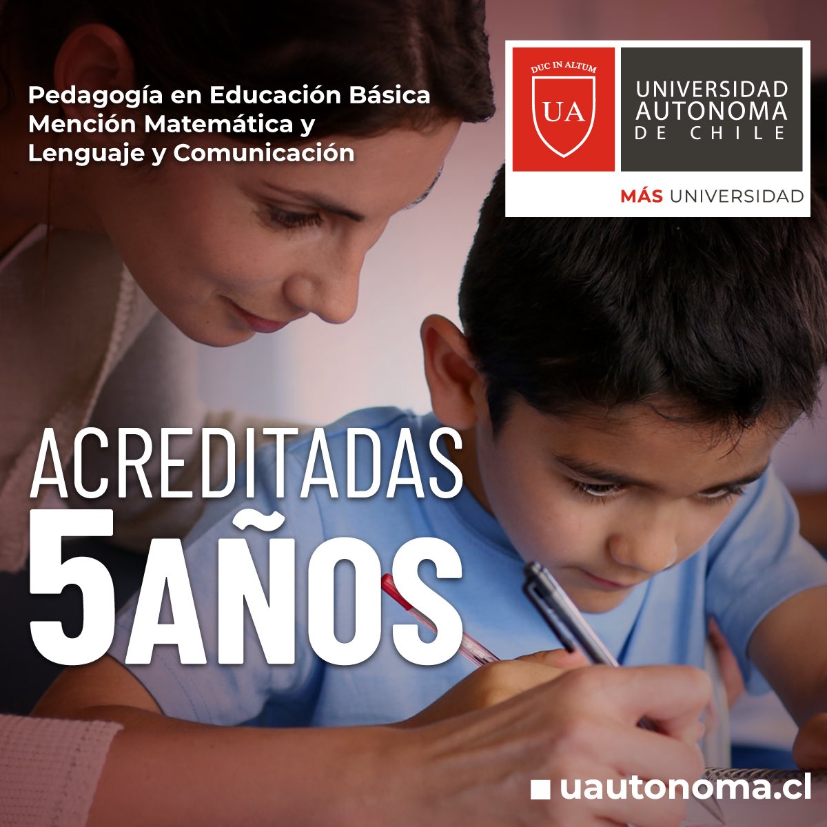 autonomadechile's tweet photo. 🔹 La Comisión Nacional de Acreditación acreditó a nuestra carrera de Pedagogía en Educación Básica Mención Educación Matemática o Mención Lenguaje y Comunicación, por 5 años. Gran reconocimiento al esfuerzo de la carrera y de la Facultad de Educación ¡Felicitaciones! 📌 https://t.co/RtATxMz7my