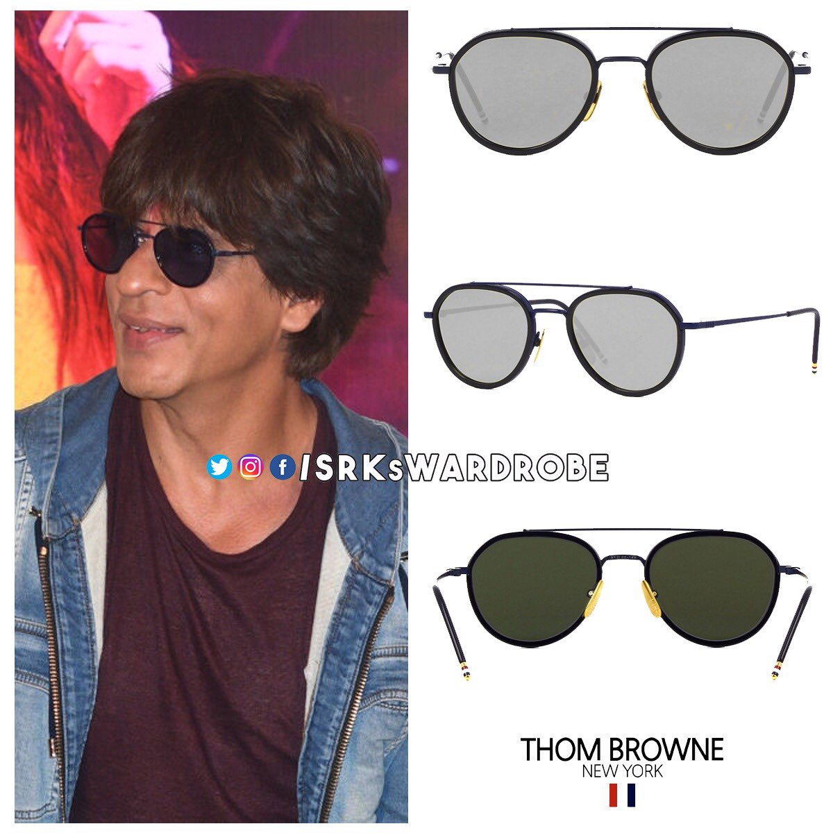 Jawan Movie SRK Stylish luxurious Gold Green UV-400 Celebrity Mens Sun