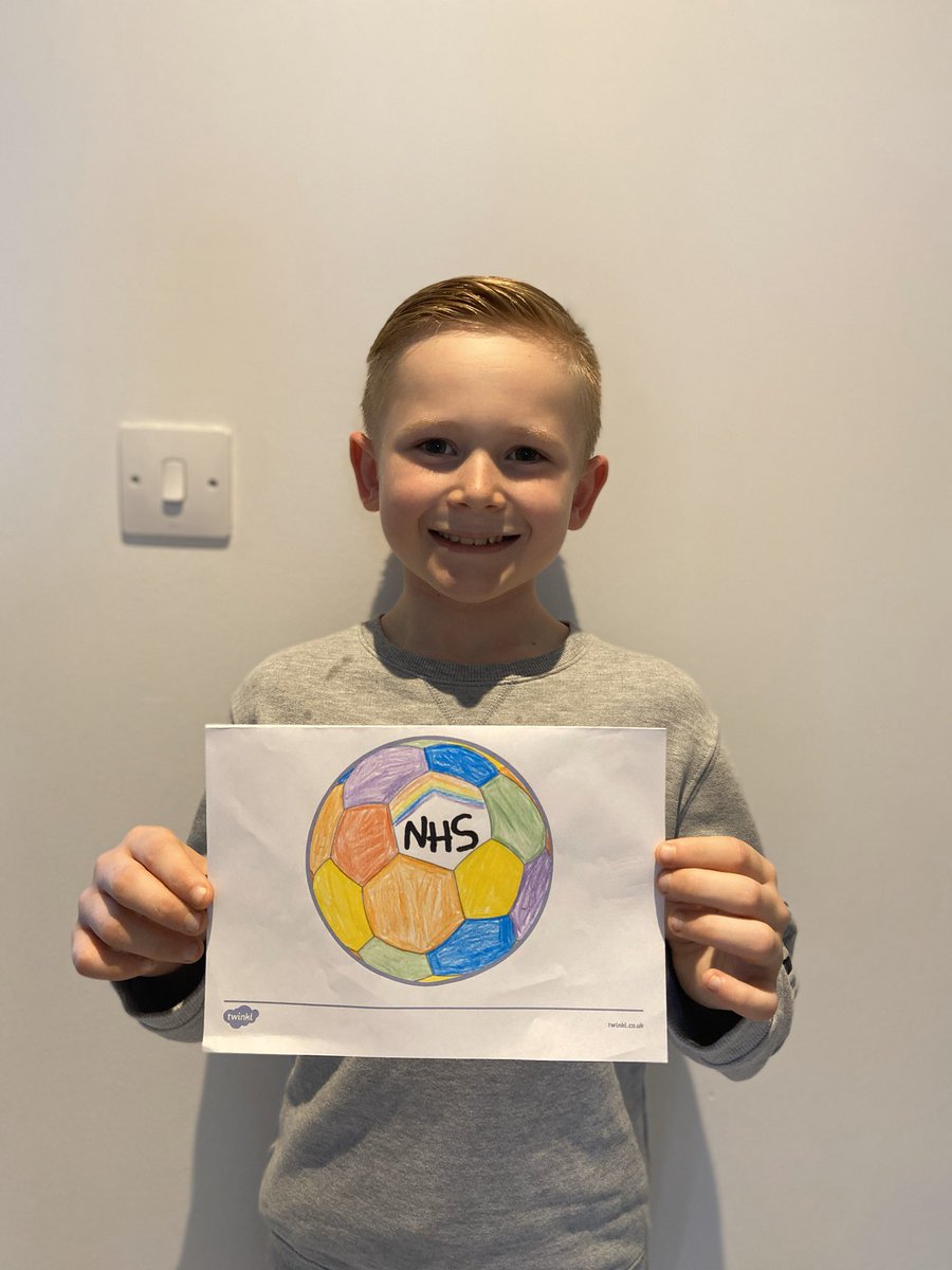 charliesyrett1's tweet photo. My 9 yr old Son designed this rainbow football. He would love for this to be made and used in matches. @nikefootball @adidasfootball @MitreSports @premierleague @FA Raising money and showing how much we appreciate our NHS. Please share to get this noticed! https://t.co/qFKnUoFvCf
