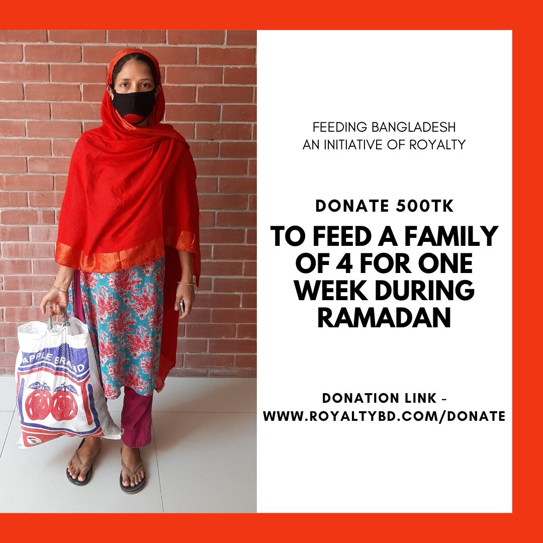 RoyaltyBD's tweet photo. Feeding Bangladesh | An initiative of Royalty

Help the poor to fight the crisis by donating here: https://t.co/cOxI5bn6GD

Few photos from the daily wage earners received our survival bag of one week for four-person which contains Iftar items, grocery items and soap. https://t.co/B94lxEqDSr