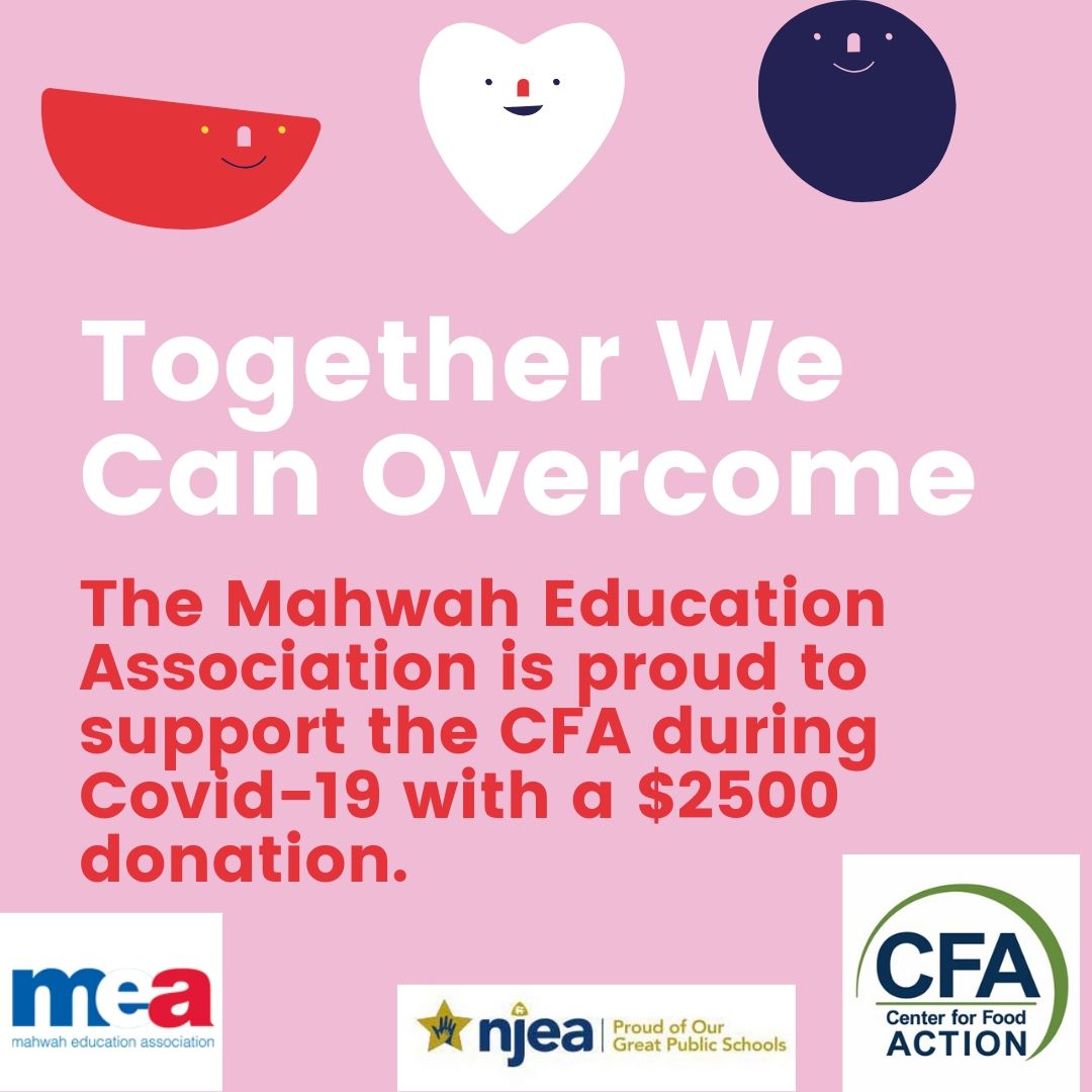 The MEA is proud to support the Center for Food Action.  Our community needs to support one another. #mahwahconnects #cfa #njeapride #partofthecommunity
