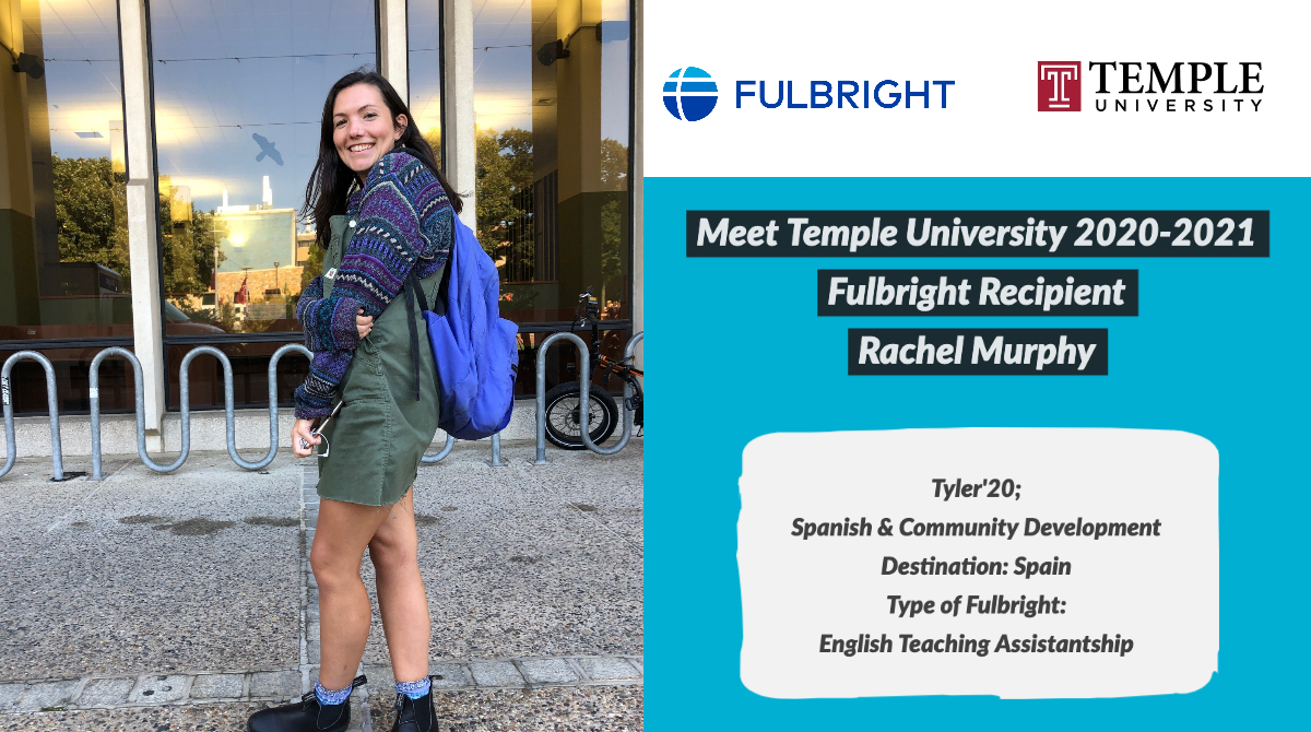 Congratulations to Rachel Murphy, Tyler'20, on her Fulbright ETA award to Spain! 
<a href="/TempleUniv/">Temple University</a> <a href="/TylerSchool/">Tyler School of Art and Architecture</a> <a href="/TEMPLESpanpor/">Spanpor | Temple U</a> <a href="/TU_CLAResearch/">CLAResearch@TU</a> <a href="/TULiberalArts/">Temple College of Liberal Arts</a> <a href="/Temple_U_Abroad/">Temple U Abroad</a> <a href="/TempleHonors/">Temple Honors</a> <a href="/FulbrightSpain/">Fulbright  España</a> 
#templemade #owlsareeverywhere